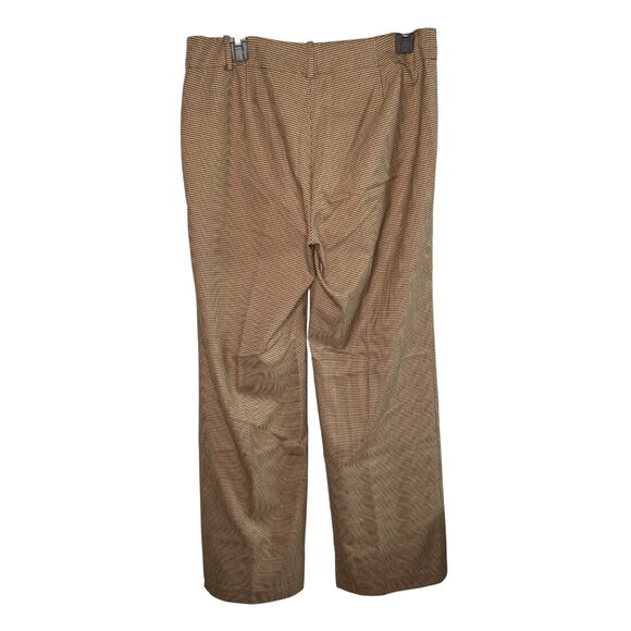 VTG Lauren Ralph Lauren Houndstooth Brown Women's Sanderson Dress Pants Size 8 - Picture 2 of 11